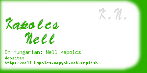 kapolcs nell business card